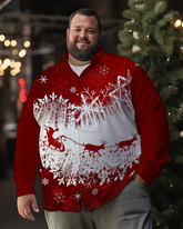 Langarmhemd „Merry Christmas“ für Herren in Übergröße